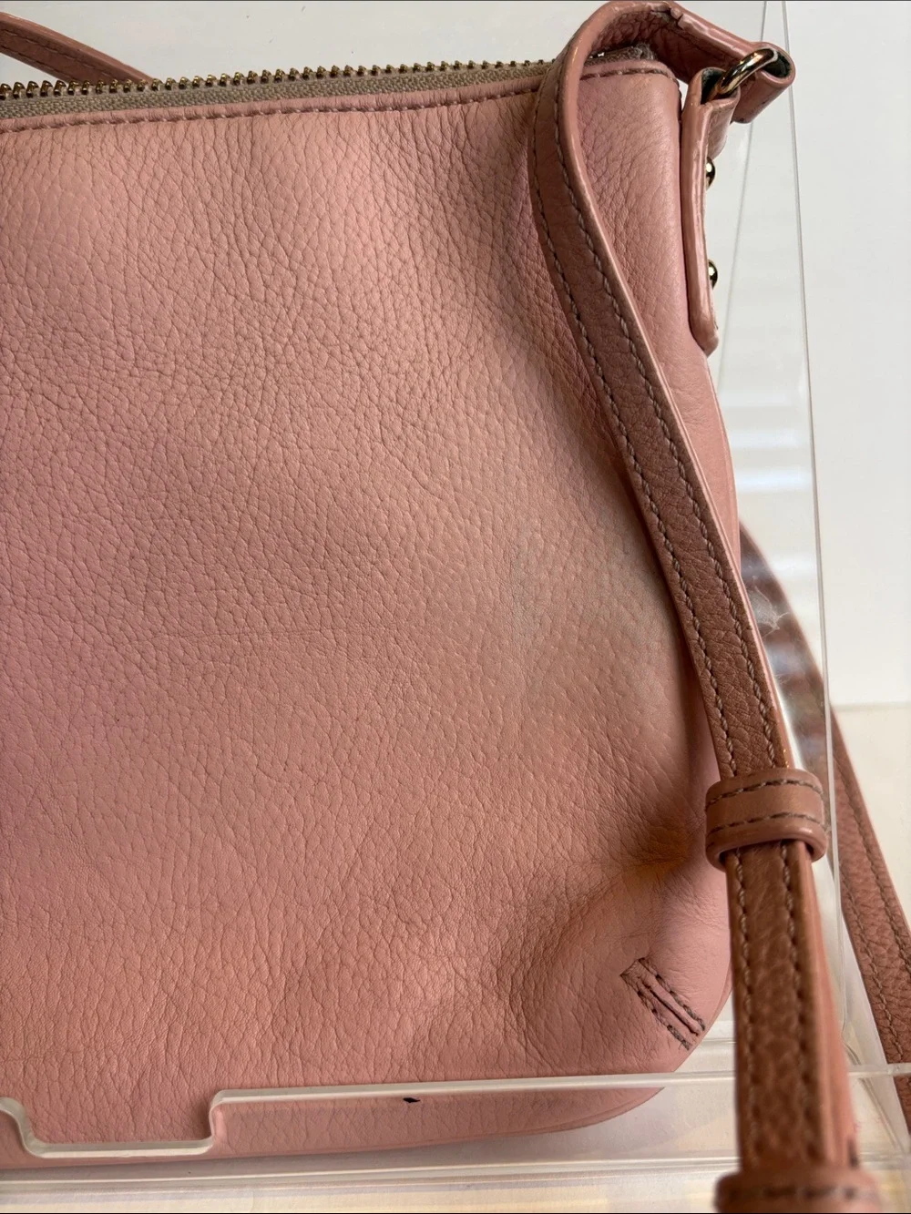 kate spade Pink Pebbled Leather Crossbody with Bow Detail